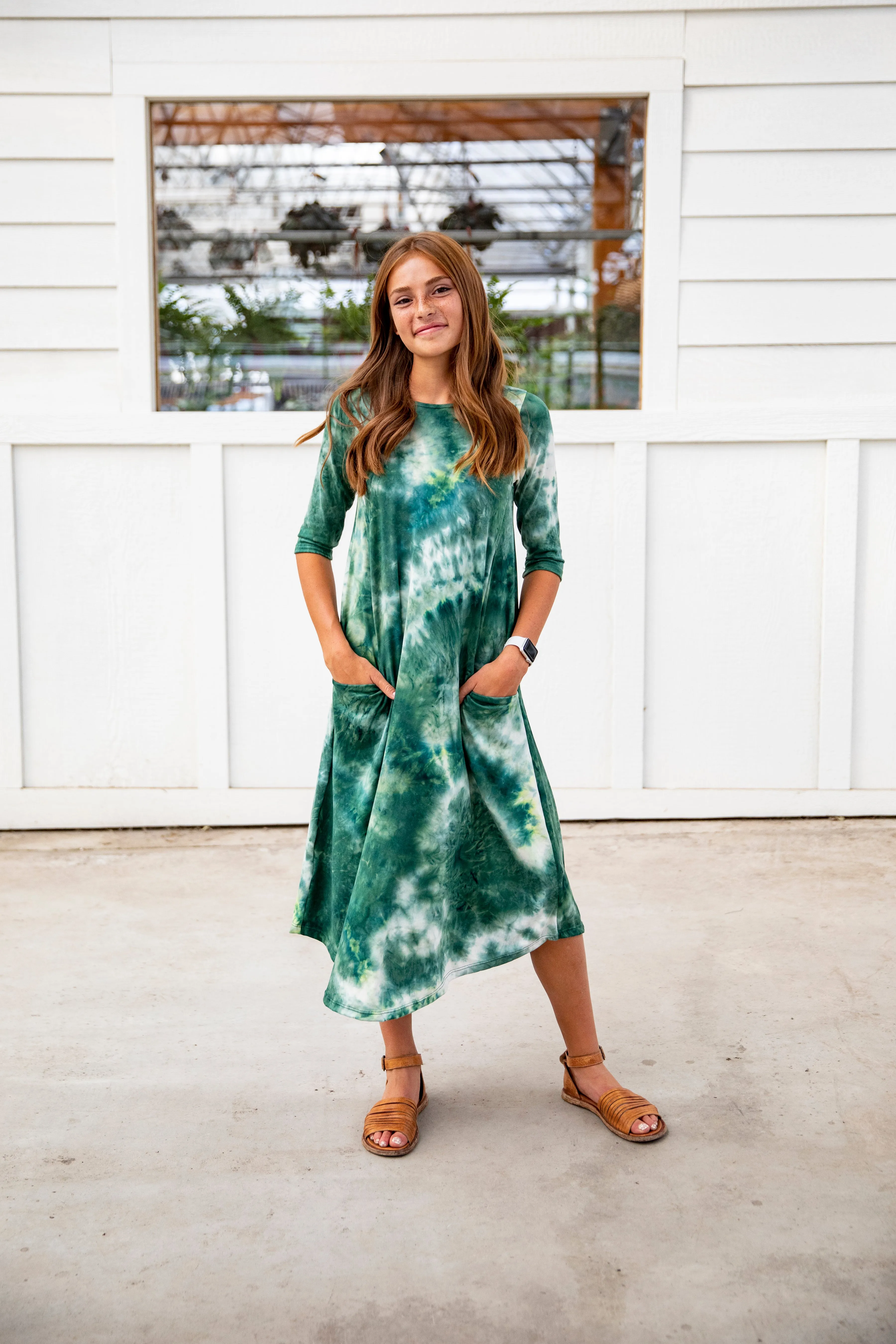 Jessi Dress Green Tie Dye
