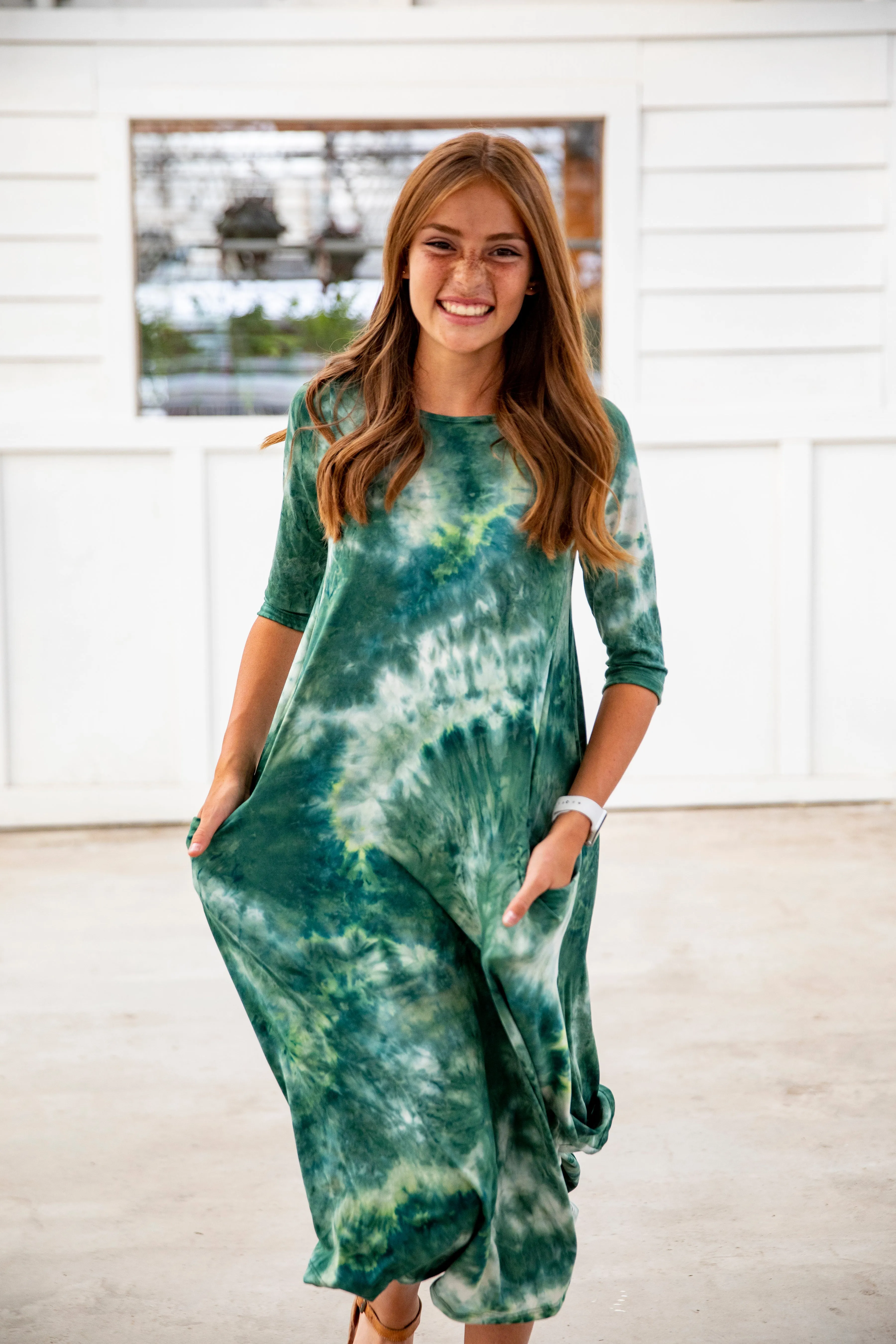 Jessi Dress Green Tie Dye