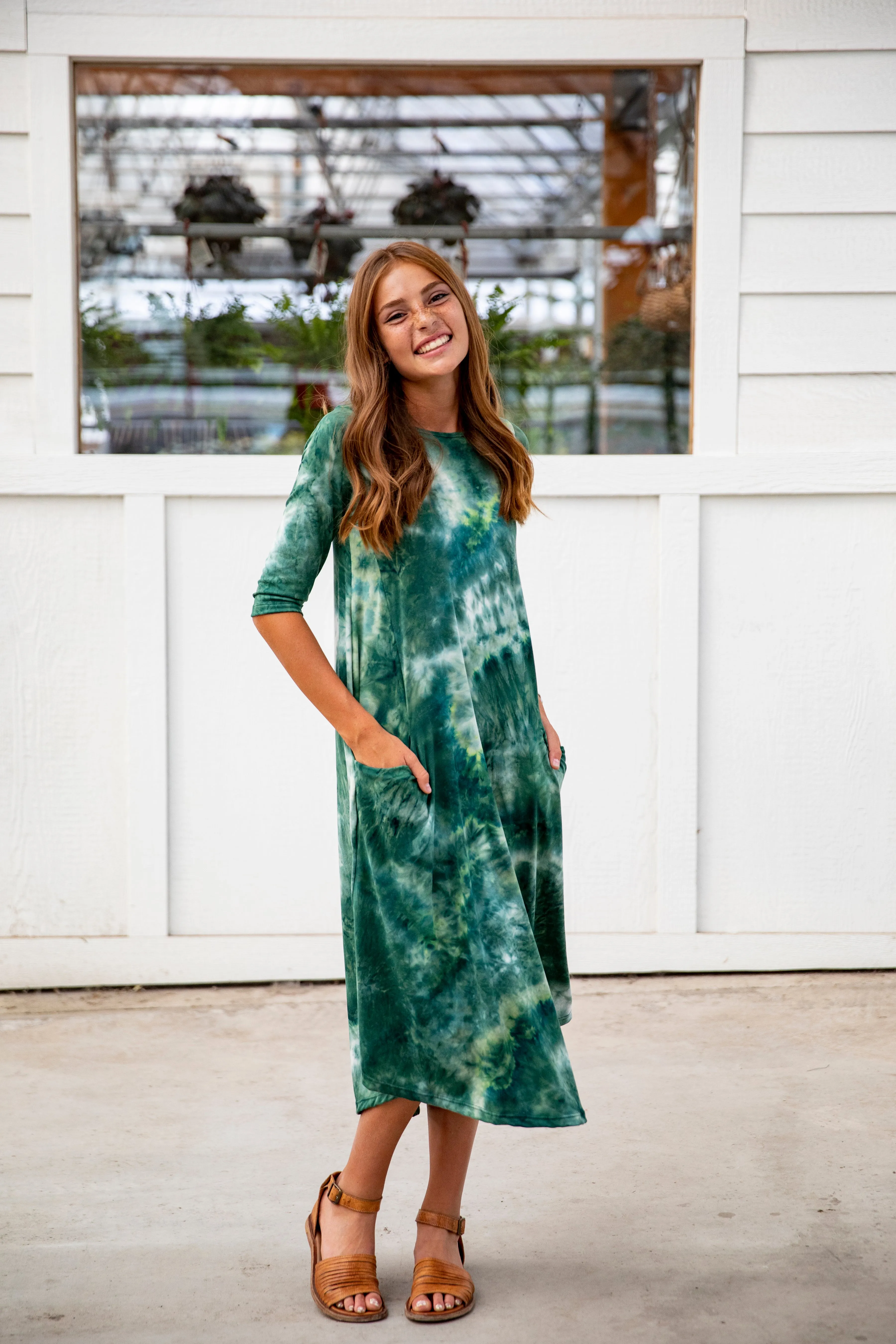Jessi Dress Green Tie Dye