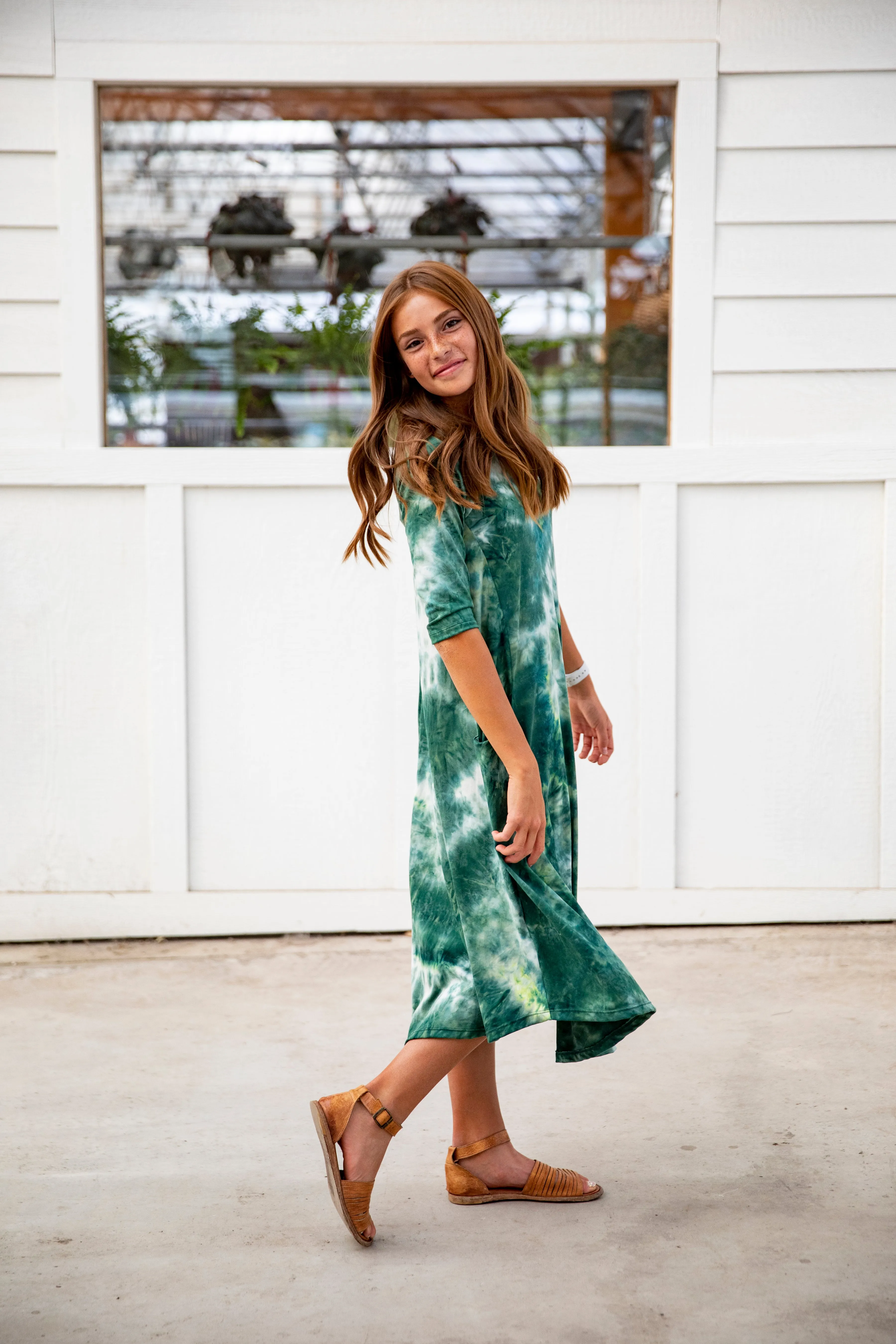 Jessi Dress Green Tie Dye
