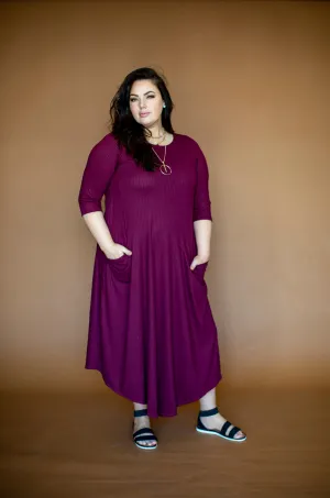 Jessi Dress Red Wine Rib