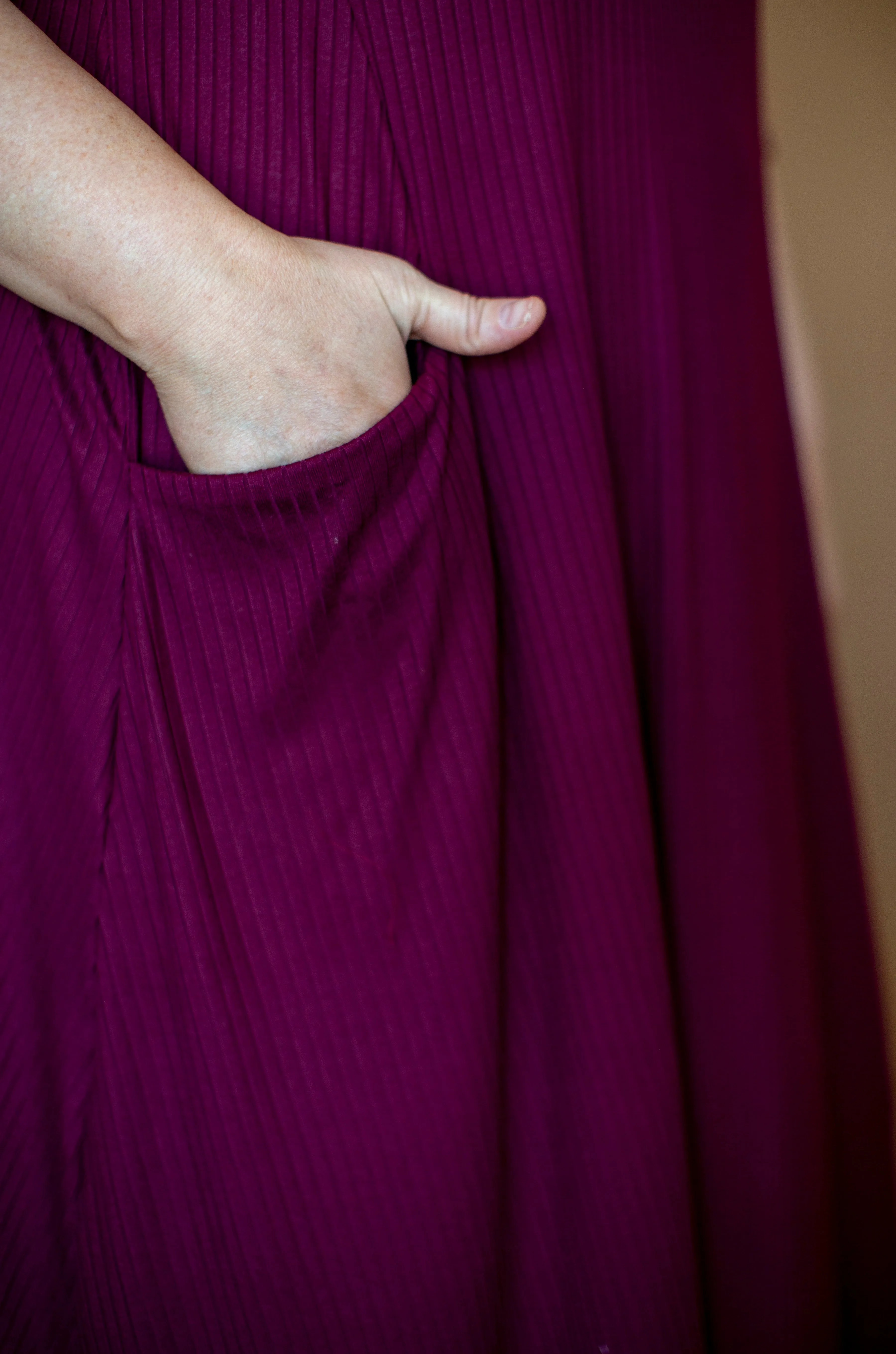 Jessi Dress Red Wine Rib