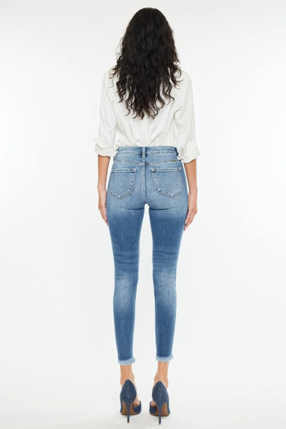Kancan High Rise | Frayed Ankle Skinny Jeans | Rubies   Lace