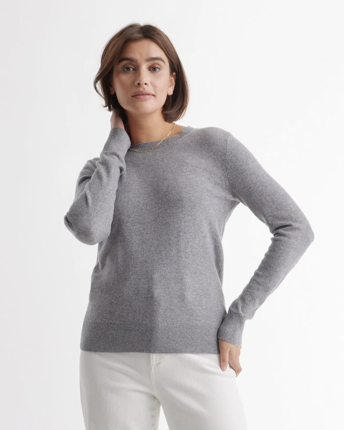 Lightweight Mongolian Cashmere Crewneck Sweater