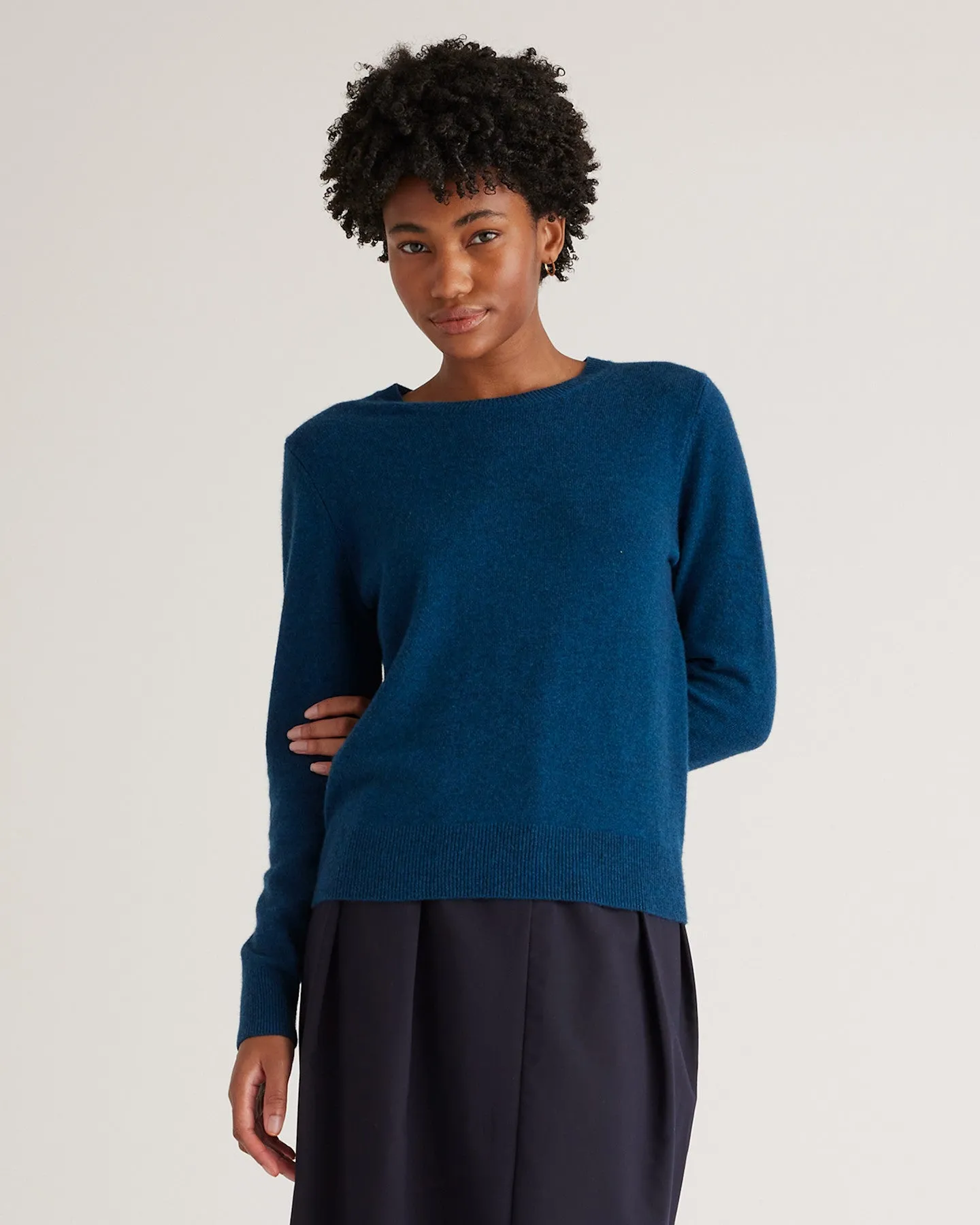 Lightweight Mongolian Cashmere Crewneck Sweater