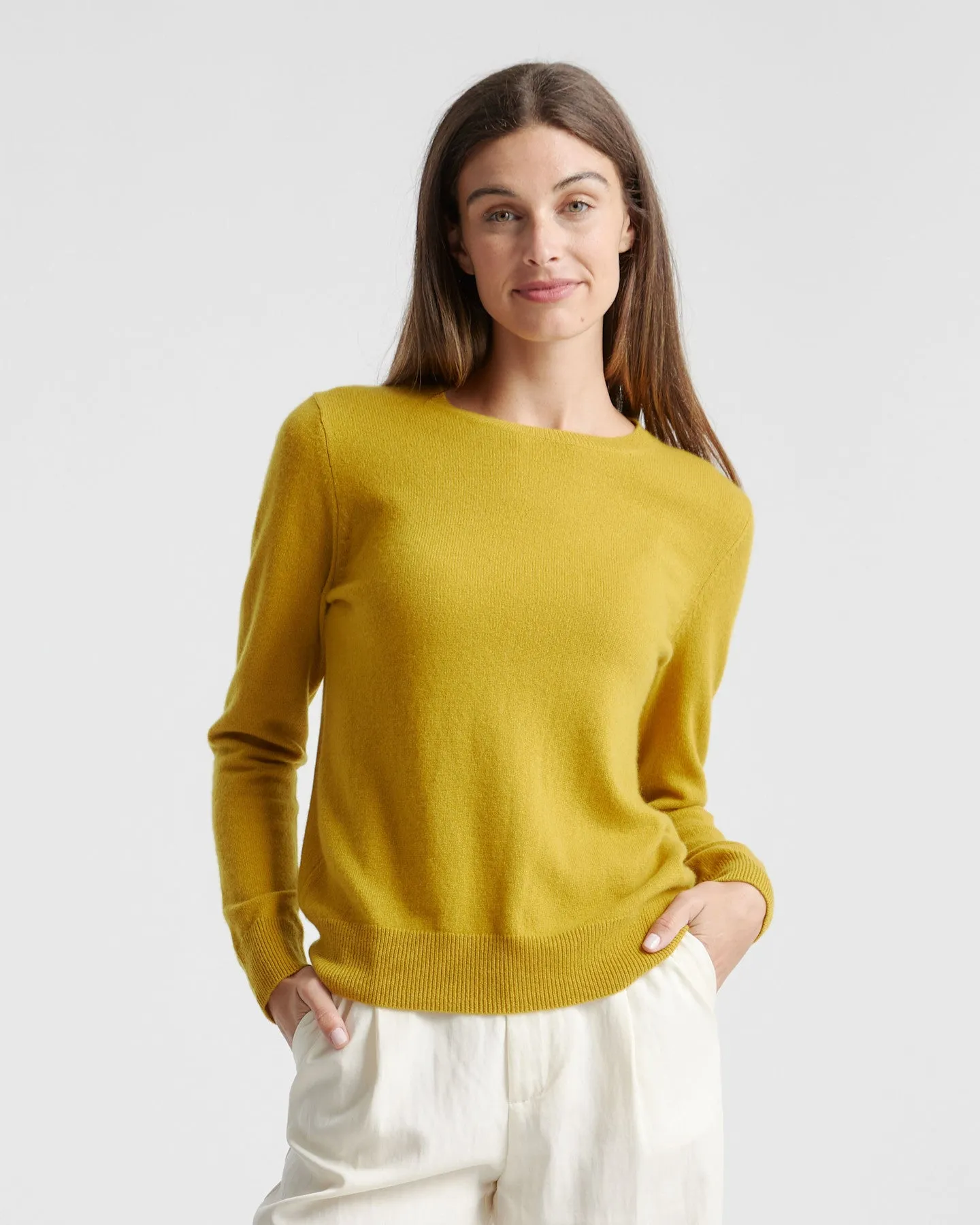 Lightweight Mongolian Cashmere Crewneck Sweater