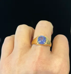 Mens 4.60ct Colour Change Mauve to Blue Ceylon Sapphire Ring