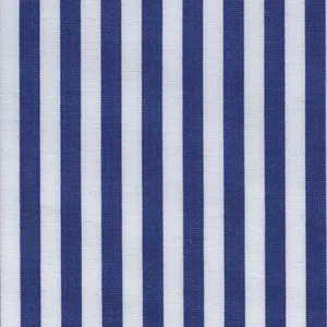 Navy and White Butcher Stripe Classic Custom Shirt 100c 140/2*70 Sii0018