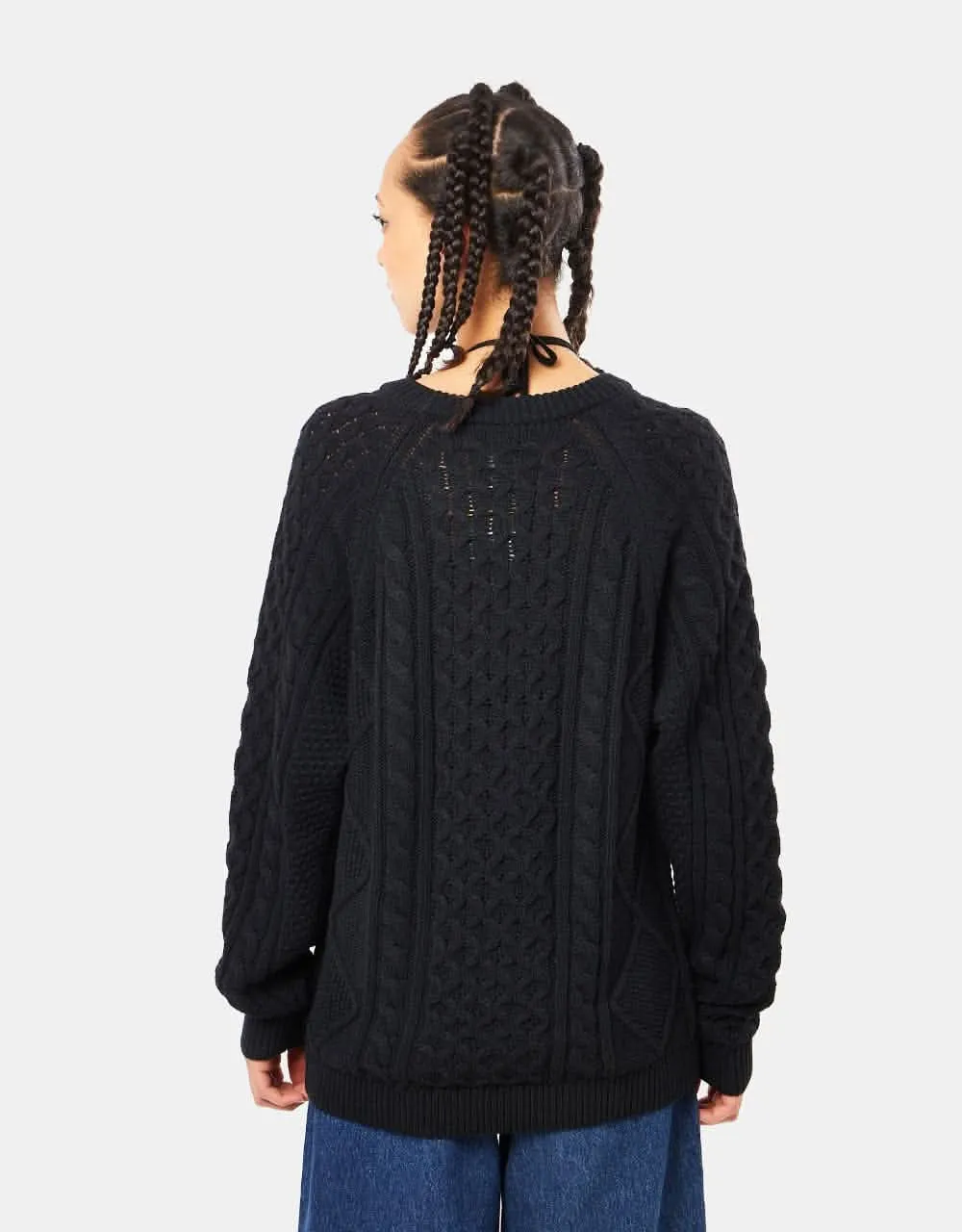 Nike Cable Knit Sweater - Black