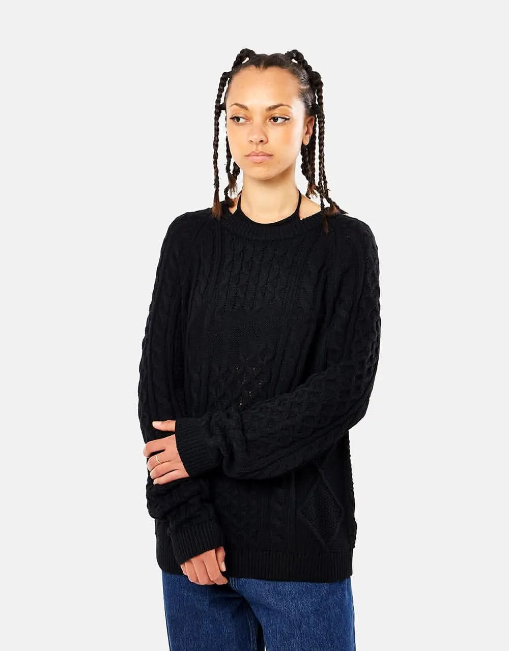Nike Cable Knit Sweater - Black