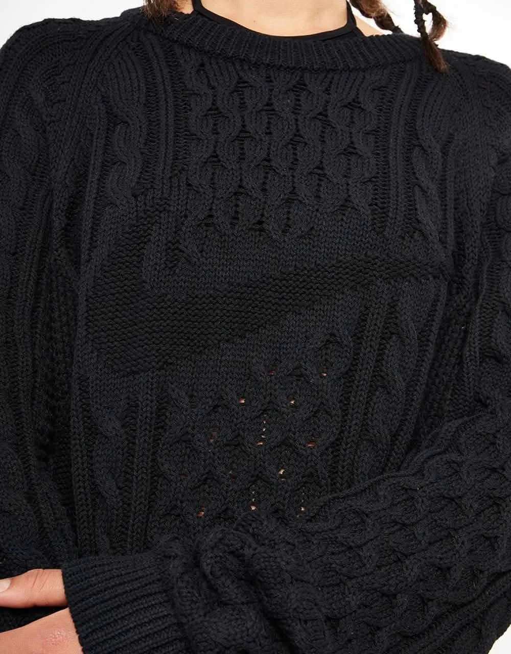 Nike Cable Knit Sweater - Black