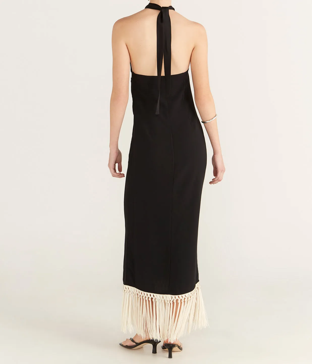 Nina Fringe Dress in Black