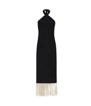 Nina Fringe Dress in Black