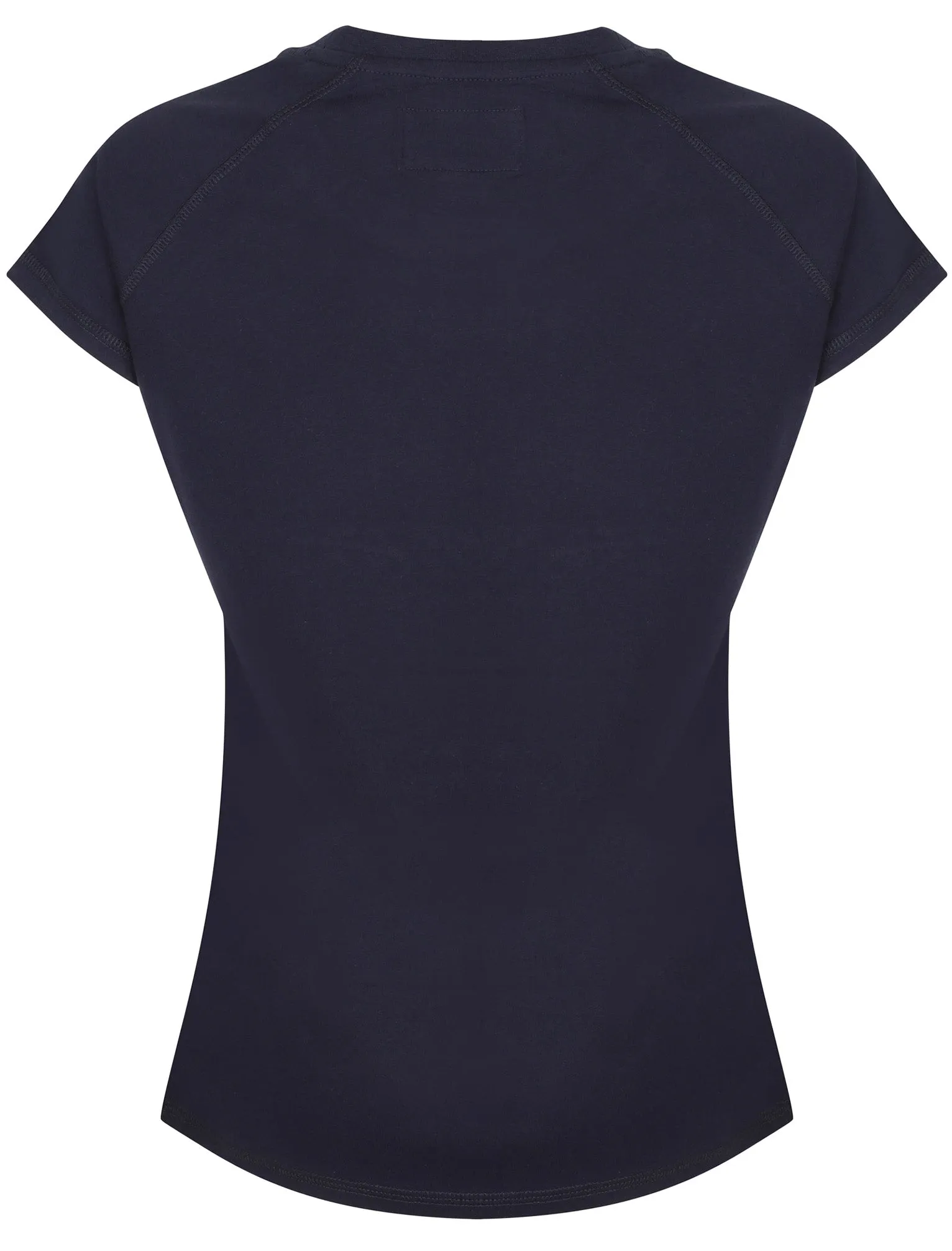 Nyla Motif Cotton Crew Neck T-Shirt In Eclipse Blue - Tokyo Laundry