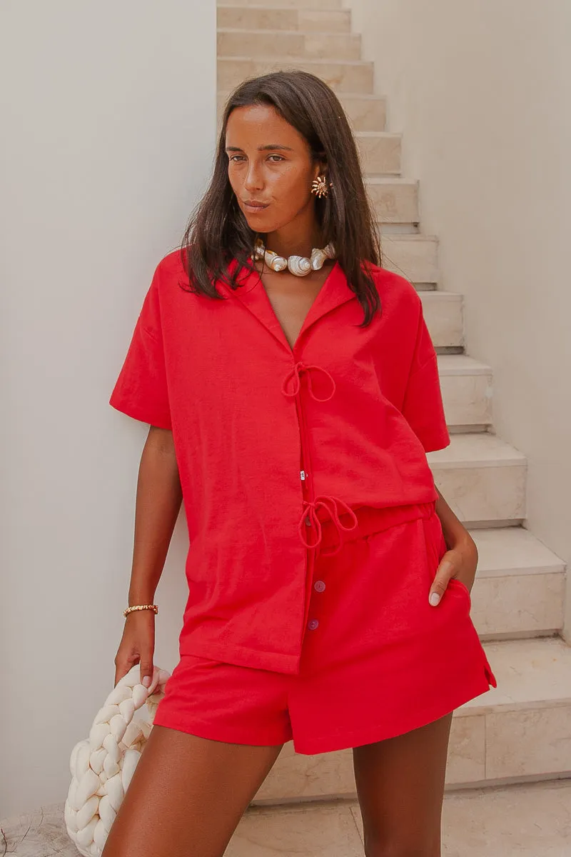 Ocean Blouse- Red