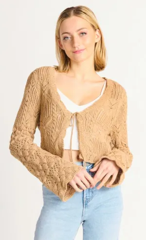 Openwork Tie-Front Cardigan