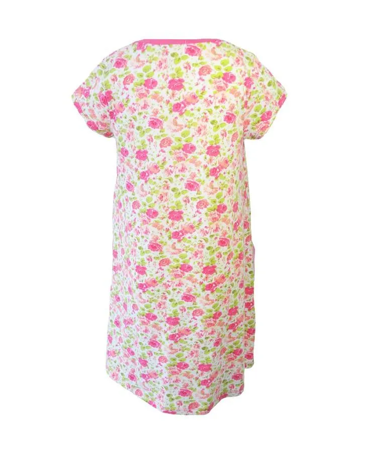 Pink Floral Print Jersey Dress