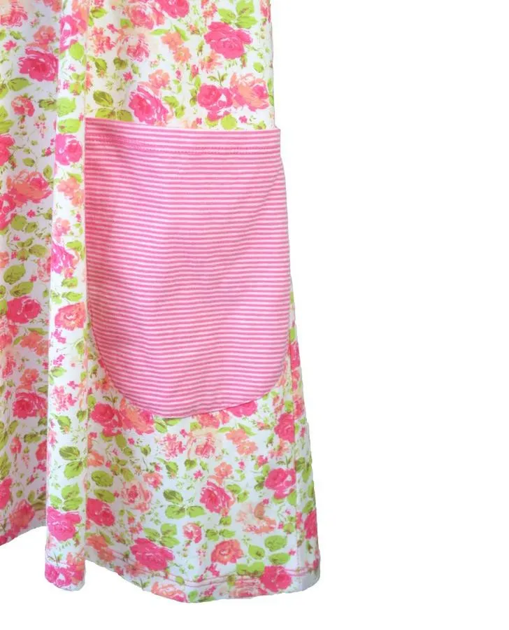 Pink Floral Print Jersey Dress
