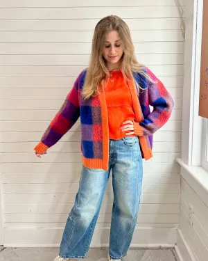 Retro Gingham Cardigan