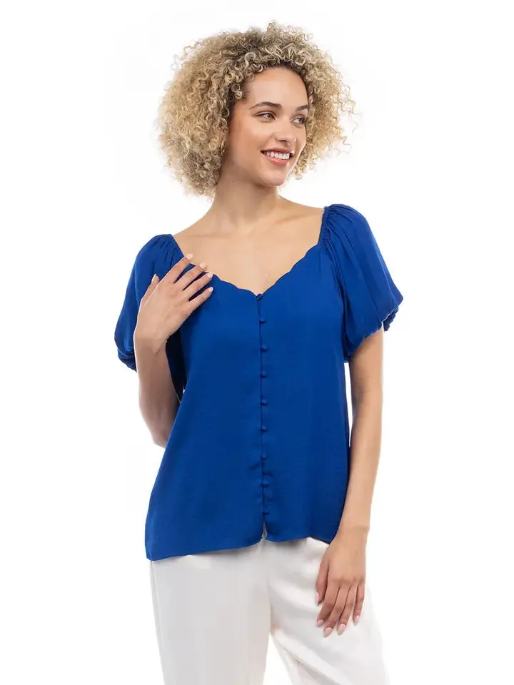 Sapphire Scalloped Blouse
