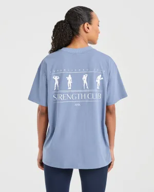 Strength Club Oversized T Shirt - Blue