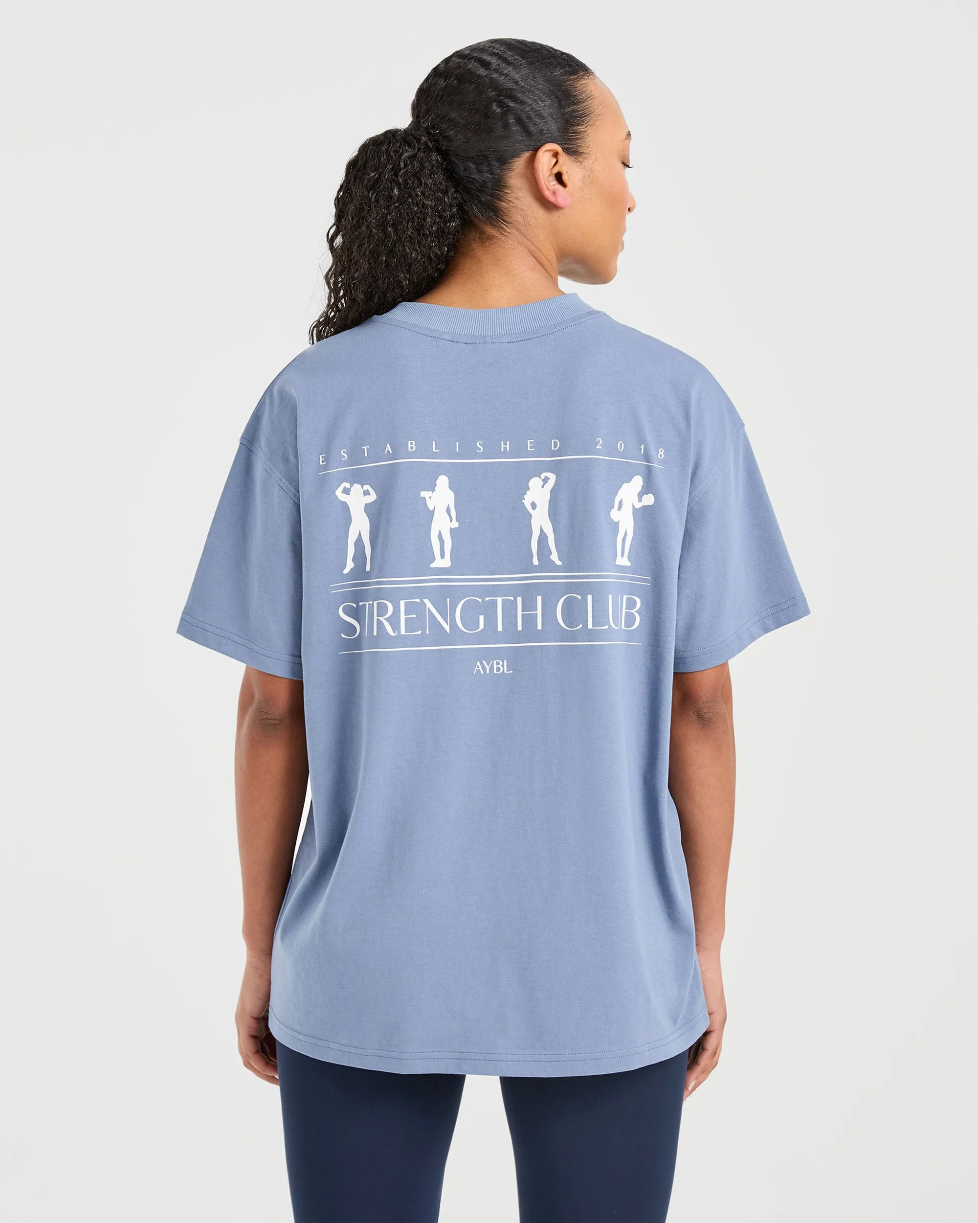 Strength Club Oversized T Shirt - Blue