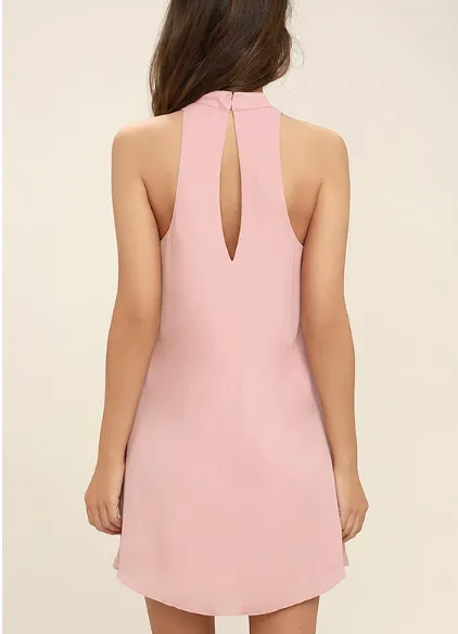 TastyHottie - V-neck sleeveless solid color A chiffon dress