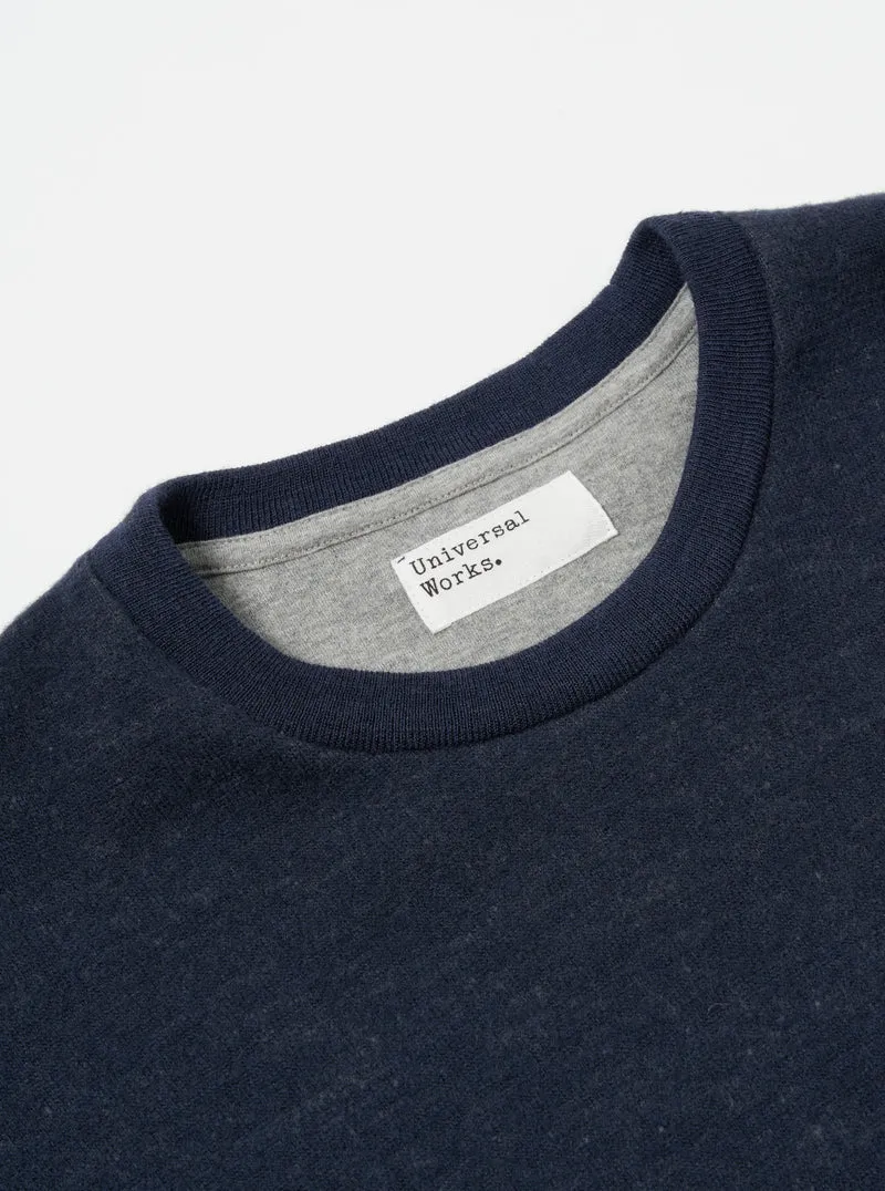 Universal Works Navy Wool Knit Loose Sweatshirt
