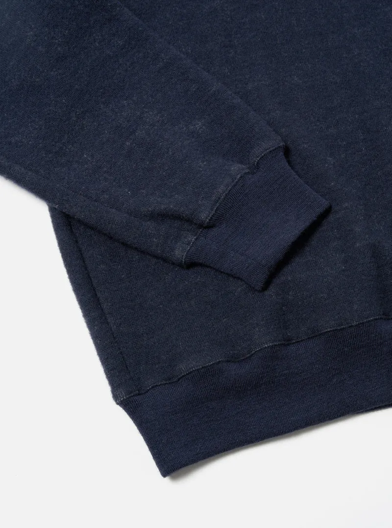 Universal Works Navy Wool Knit Loose Sweatshirt