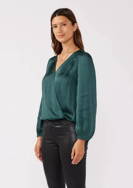 V-Neck Raglan Sleeve Top - Teal