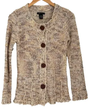 Warm Autumn Marle Brown Open Knit Cardigan Sweater