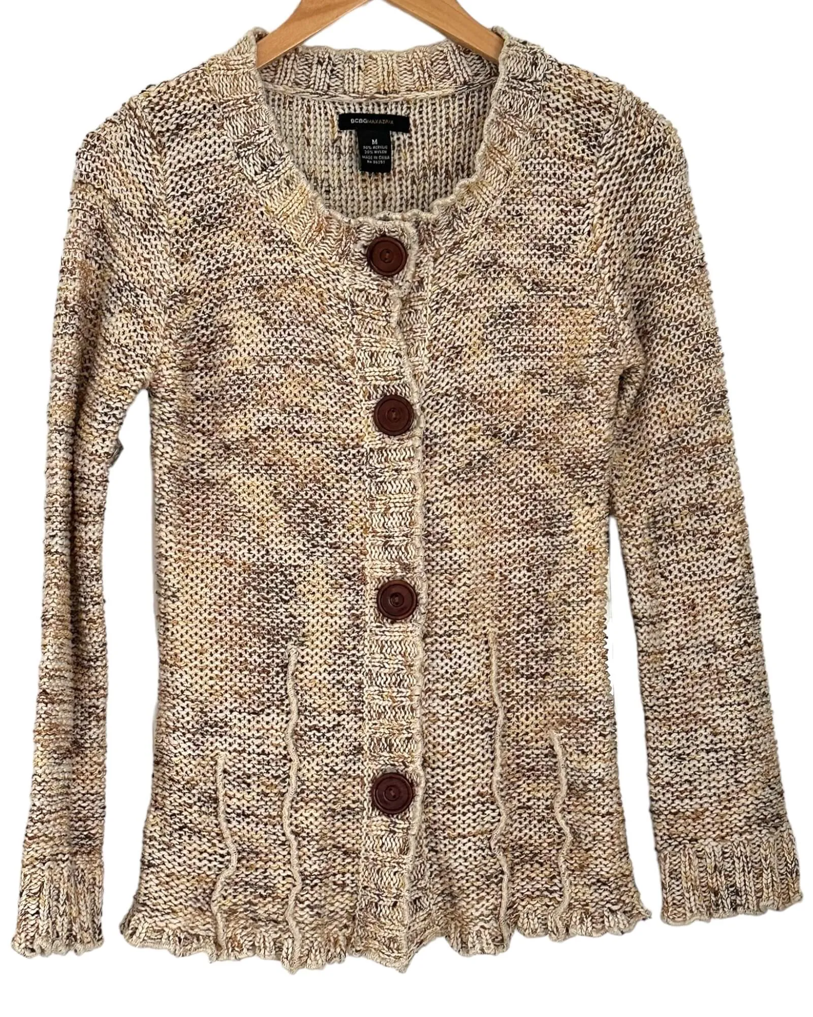 Warm Autumn Marle Brown Open Knit Cardigan Sweater