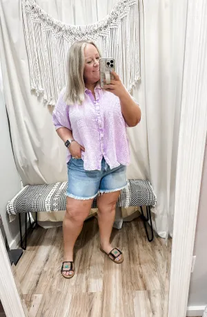 Washed Double Gauze Button Down Top