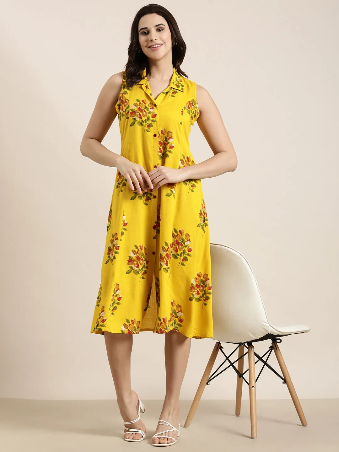 Women A-Line Floral Dress