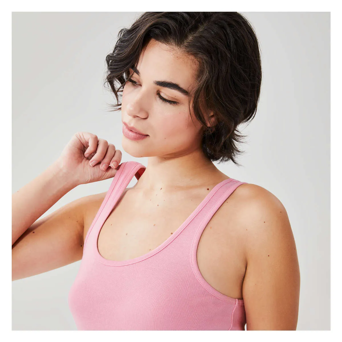 Womens Scoop Neck Organic Cotton Fitted Tank Top