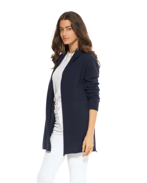 Womens's Pure Cashmere Open Front Cardigan Night Blue